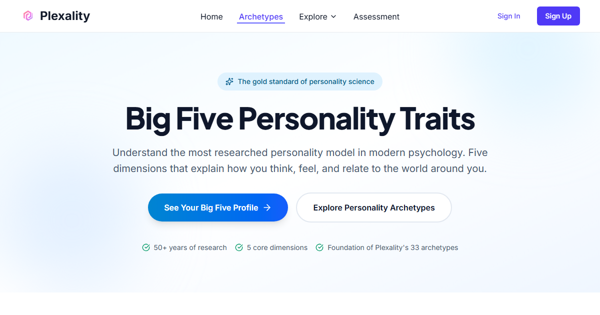 Big Five Personality Traits | The Science of Who You Are | Plexality